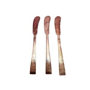 National Silver Co Calvalcade Butter Spreaders Set of 3 Silverplate 5.75" 1946